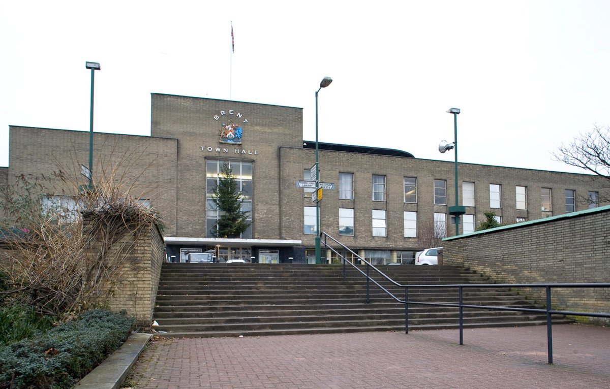 Further up Wembley Hill is the former Town Hall, opened in 1940 and designed by Clifford Strange. It brought together the districts of Wembley and Kingsbury. It later became Brent Town Hall in 1965, and is now an international school  http://www.modernism-in-metroland.co.uk/brent-town-hall.html