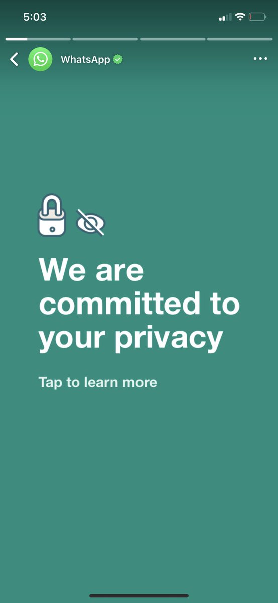 DevavrataSharma's tweet photo. First time even WhatsApp posted their  status. I think train has already left the station long back and everybody boarded ⁦@signalapp⁩ #WhatsAppDamageControl #Signal #EveryoneJoiningSignal https://t.co/rd1svAcXYm