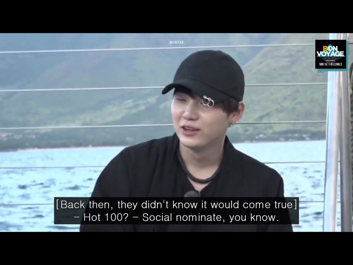 When Suga  @BTS_twt wished that they win the Social Artist award at the Billboard (which happened months after this was filmed in 2017) and to be #1 at the Hot 100 (Hello! Dynamite, Savage Love Remix, and Life Goes On!!!)