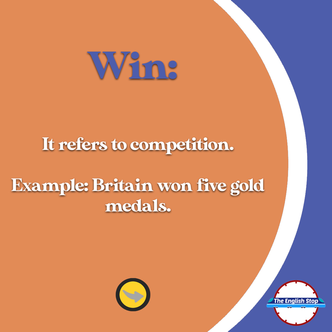TheEnglishStop's tweet photo. Win🏆 🆚 Earn💷

❇️More examples:
WIN: Everyone who takes part wins a small prize.
EARN: He earned a reputation as an expert on tax law.

#win #earn #whatisthedifference #differences #englishwords #SpeakEnglish #Language #CursoDeInglés #theenglishstop #EnglishTips #Grammar https://t.co/uJn0bLxM4I
