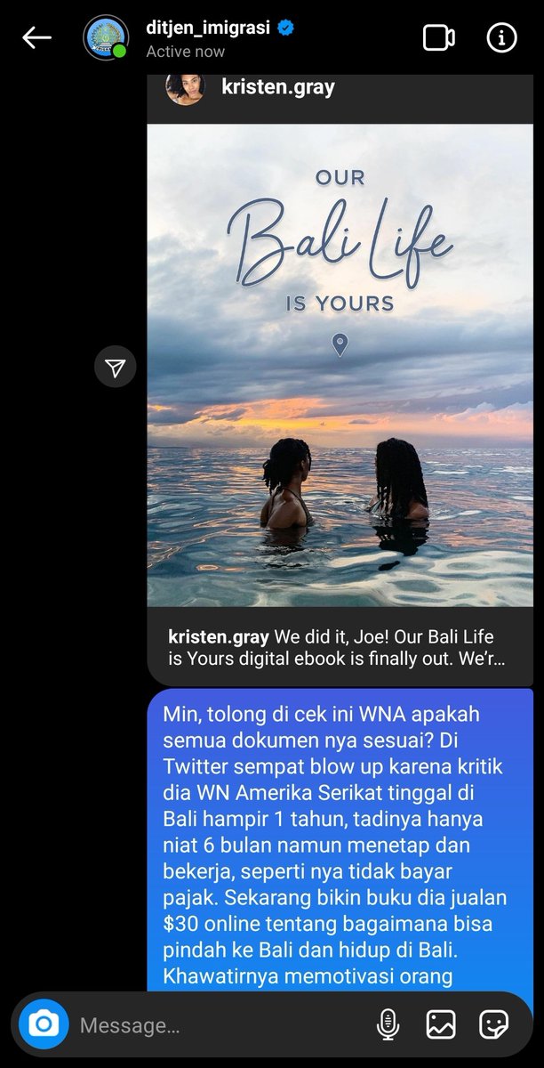 Laporan ke  @ditjen_imigrasi tembus di rspond admin. Smg jika mmg perlu penertiban, akan ditindak sesuai. Bkn diskriminasi, tapi penegakan hukum.Report to immigration replied by admin. Hoping, if necessary, it'll be dealt with accordingly. Not discrimination, but law enforcement