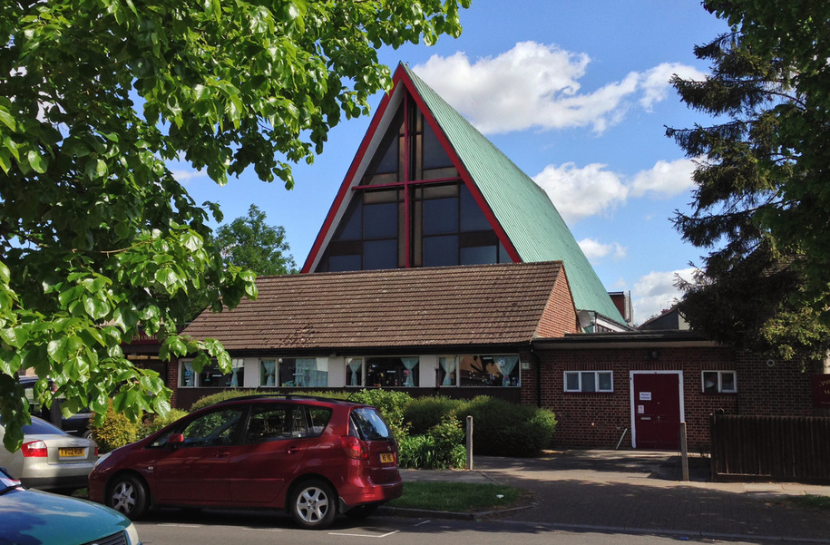 Heading through the neighbourhood of Preston, we find another post war church, St Erconwald. It was designed by Sawiki and Hough, and opened in 1969, replacing a 1930s church and hall, possibly by THB Scott  http://www.modernism-in-metroland.co.uk/st-erconwald.html