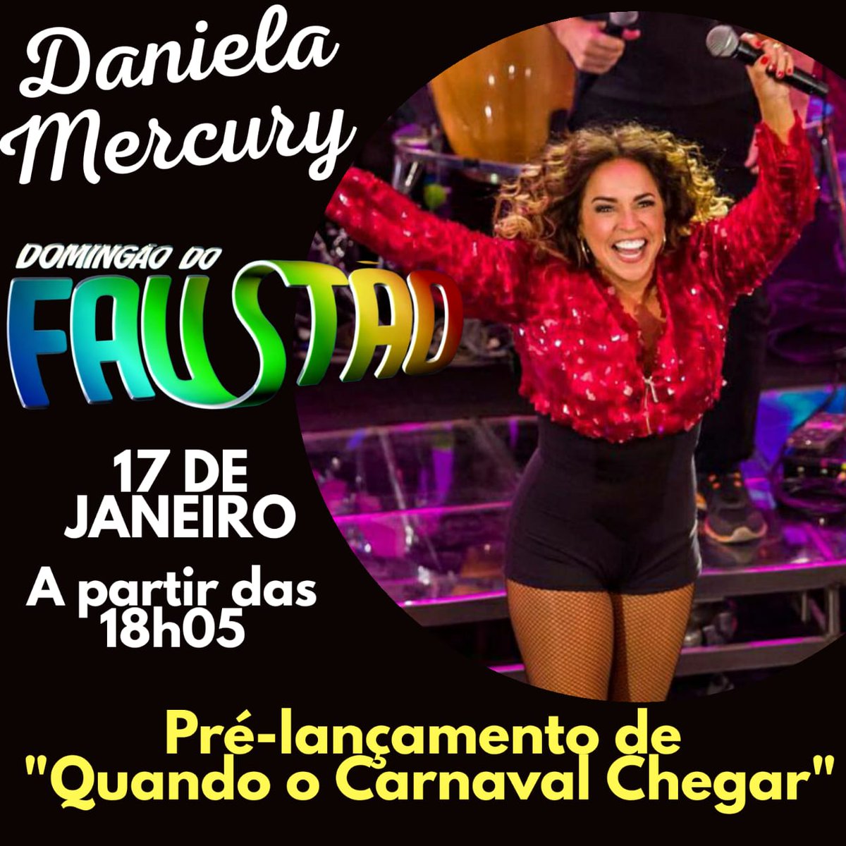 encantomercury's tweet photo. Hoje tem a rainha no Faustão pra alegrar nossa tarde de domingo 😍🎶🎉
@danielamercury https://t.co/9et4ZG9vcg