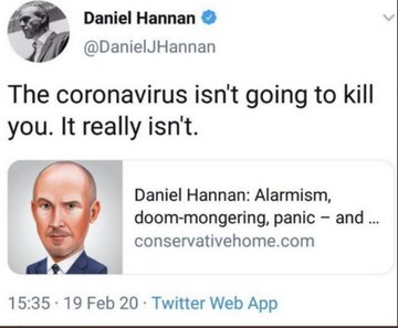 docrussjackson's tweet photo. Karol Sikora. Laurence Fox. Daniel Hannan. Toby Young. Allison Pearson.

Free speech is essential for a functioning society. 

The people who use free speech without taking any personal responsibility threaten everyone's free speech.

Words have consequences.

#COVID19 https://t.co/FutCoYwLNm