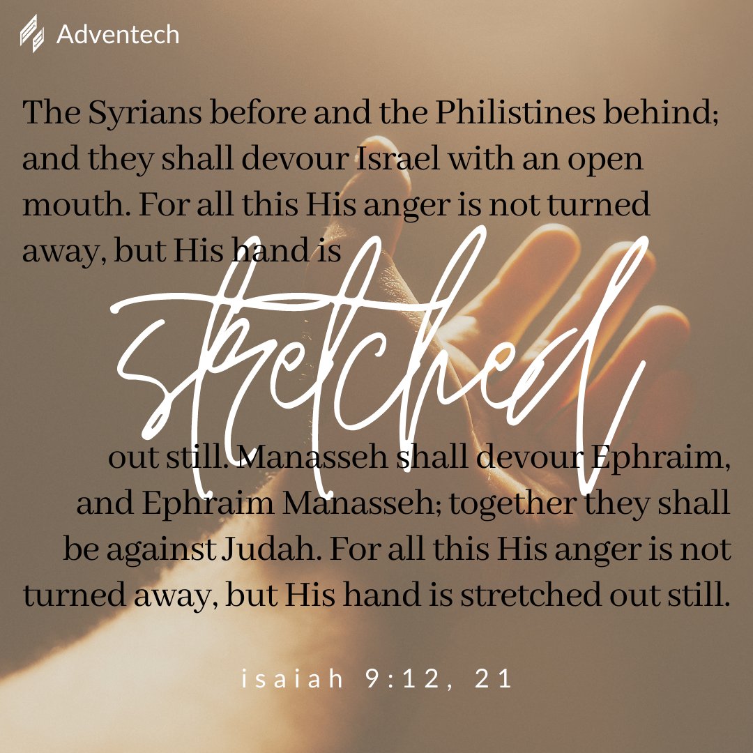 adventech_io's tweet image. The next time someone says that the OT shows a God full of anger, turn to these verses. Would an angry God stretch out His hand to offer help and hope? Sin needs to be punished since it cannot remain in God&apos;s presence but mercy, love and grace are extended through His hands.