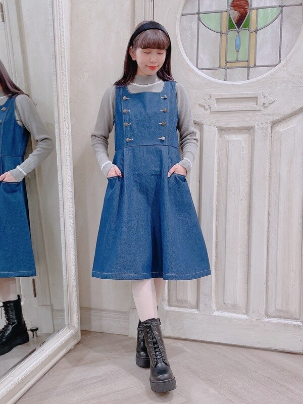 あ*こ様 【セット売り】PINUE デニムジャンパースカート　ニットトップスセッ