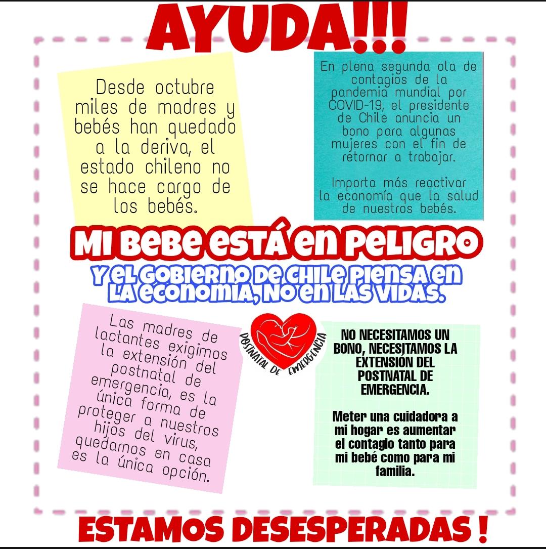 CindyMoraga1's tweet photo. No, no nos sirve el bono porque nadie me asegura que un cuidador no esté contagiado ‼😤#90diasnosonsuficientes #PostnatalDeEmergencia #LaprimeraInfanciaImporta #subsidioDESprotege @sebastianpinera @DrEnriqueParis @mjose_zaldivar @monicazalaquett @ignaciobriones_ https://t.co/WVLtNIgnXQ