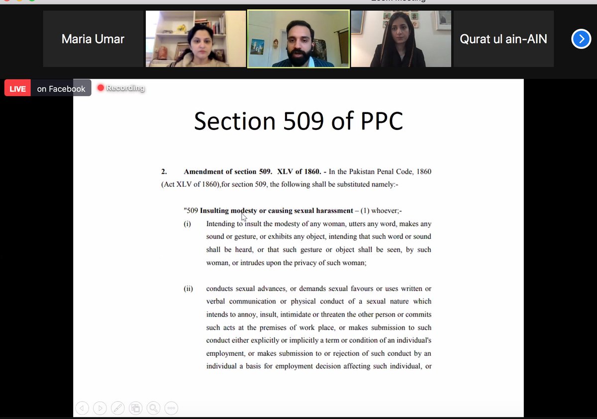 WDLeague's tweet photo. Participants are informed about how the Pakistan Penal Code defines #SexualHarassment &amp; WorkplaceHarassment by @UsamaKhilji  at our conference "Women, Peace &amp; Security" for project on "Capacity Building of Future Decision-Makers" in collab with @exchangealumni&amp; @usembislamabad https://t.co/9HtAOMY2R7