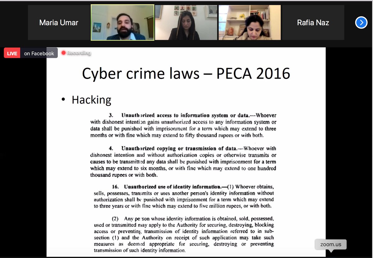WDLeague's tweet photo. Details on cyber crimes laws in Pakistan being explained by @UsamaKhilji at our conference "Women, Peace &amp; Security" for project on "Capacity Building of Future Decision-Makers" in collab with @exchangealumni &amp; @usembislamabad #AEIF20 https://t.co/uNQt1NcLWu