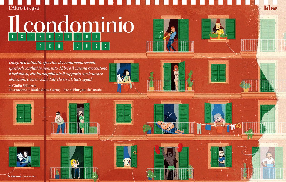 GiuliaVilloresi's tweet photo. Il condominio ha livelli e sotterranei,come il Sé. È un sistema funzionale, come il corpo. Associa persone loro malgrado, come la famiglia. Su @espressonline parlo di letteratura condominiale, lockdown, case infestate dagli spettri dei nostri bisogni abitativi insoddisfatti... https://t.co/7IDd4ANwML