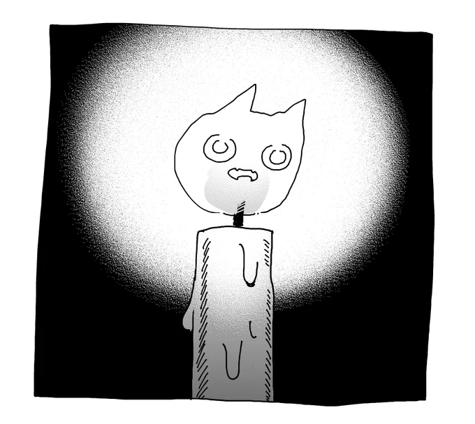 ろうそくのともしびだったころのねこちゃ。 