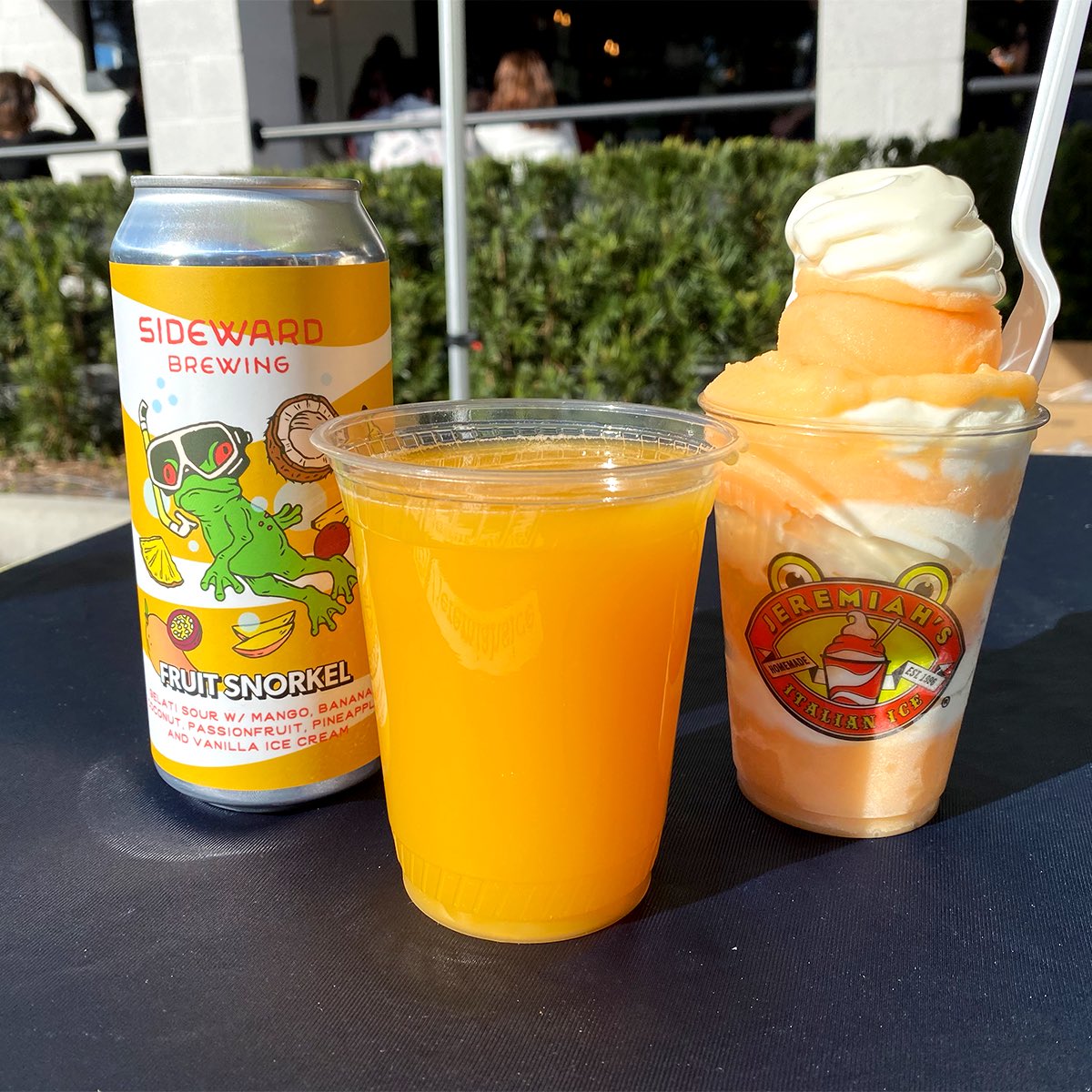 A HUGE thank you to <a href="/SidewardBrewing/">Sideward Brewing Co</a> and to everyone that visited yesterday for the official release of a Key West Tropical inspired brew, Fruit Snorkel. 960 cans were brewed for a limited release COMPLETELY SOLD OUT!
 
#SidewardBrewery #CoolCollab #JeremiahsIce #OrlBeerWeek