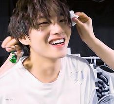Taehyung but as you scroll his smile gets larger