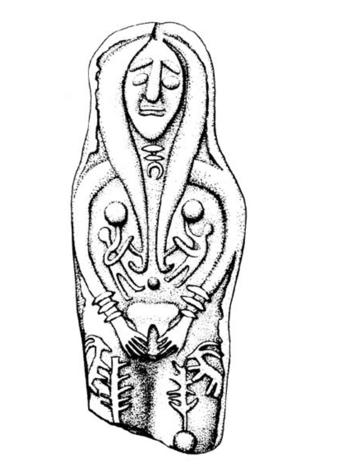 Now Ibex goats are found in Levant. And there they are a symbol of the rainy season, which starts when ibex goats start to mate, in November...Like on this depiction of the mother goddess from Revadim...