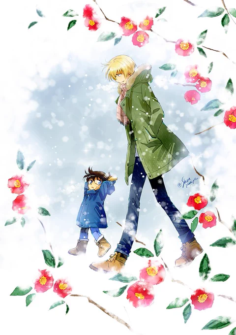 安コ
雪に椿 
