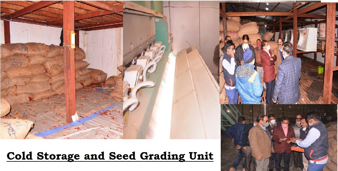 While looking at the Cold Storage and Seed Grading Unit located in the premises of Agricultural Produce Mandi Baran, it can be said that these units should be promoted in the district. District Collector Vijay gave detailed information  for development.