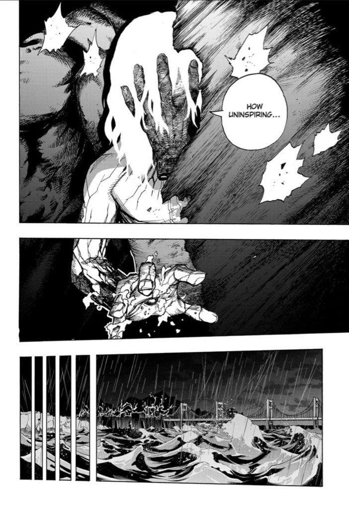 #mha297 I know that this isn’t going to happen but it would be interesting if one of the aftermath of this prison break is heroes and citizens openly expressing a “Some villains are better off dead” sentimentAFO demon lord line...I don’t know how I feel about it