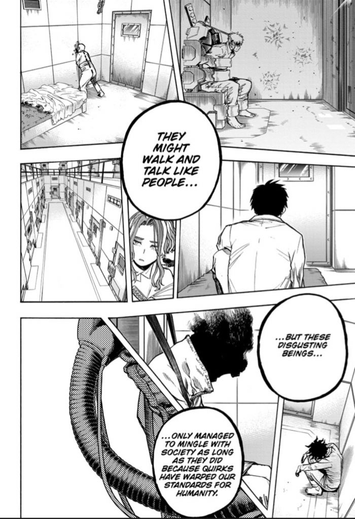  #mha297 I know that this isn’t going to happen but it would be interesting if one of the aftermath of this prison break is heroes and citizens openly expressing a “Some villains are better off dead” sentimentAFO demon lord line...I don’t know how I feel about it