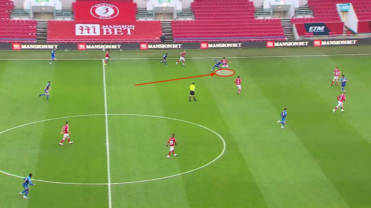 Gets slightly caught in no-man’s land in (pic1) as Hughes can pass to Whiteman or Johnson. But his recovery and physicality (again) leaves City-nemesis Johnson a frustrated figure (pic2). City were physical with Johnson yesterday and he got no joy at all.