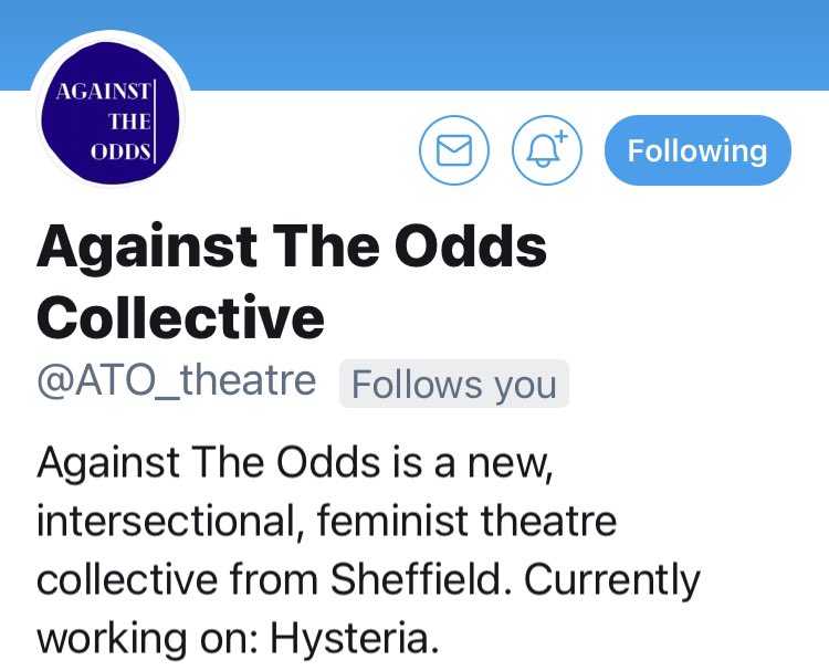 conniefiddament's tweet photo. @ATO_theatre is now on twitter! pls give us a follow we’ve got some exciting stuff coming up 🙌 https://t.co/C1s6uWqRTG