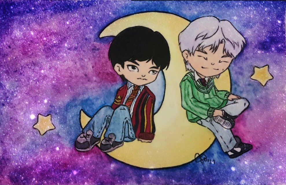 ChantalSonia1's tweet photo. Moon e Moonchild @BTS_twt #seokjin #namjoon #jin #joon #chibi #fanart #chibiart #sketch #illust #kpop #bts #bangtan #btsfanart #BTSARMY #namjin #moon #moonchild #mono #mos7 #btsart #army #italianarmy #paint @artezaofficial https://t.co/iwtjv76duI