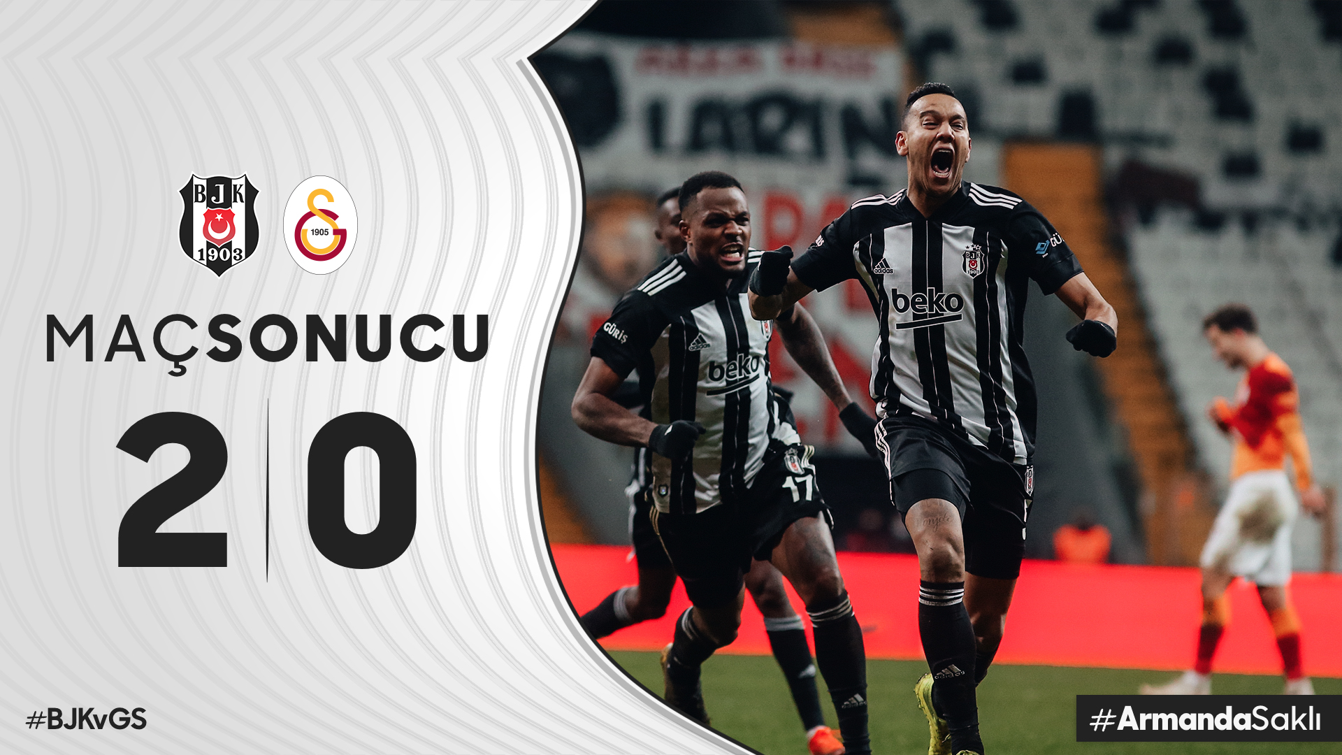 Beşiktaş JK on X: Evimizde Galatasaray'ı 2-0 mağlup ediyoruz. 💪🦅 #BJKvGS