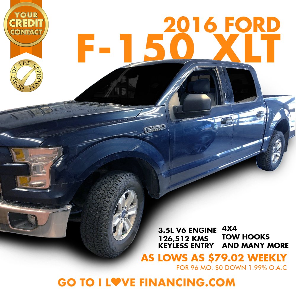 ilovefinancing's tweet photo. 𝟐𝟎𝟏𝟔 𝐅𝐎𝐑𝐃 𝐅-𝟏𝟓𝟎 𝐗𝐋𝐓
GOT BAD CREDIT? NO CREDIT? CONSUMER PROPOSAL OR BANKRUPTCY?
WE WILL GET YOU APPROVED AND IN A CAR TODAY😁
Call us by phone or zoom in to schedule your test drive today! or apply now for your No-Obligation Pre-Approval on our website. https://t.co/bXBMItlIEU