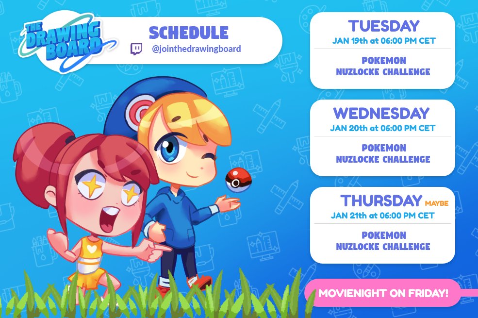 ZeDrawingBoard's tweet photo. The Drawing Board is finally going to game!
Next week we'll start our Nuzlocke challenge - Max will play and Emma will draw comics of the events that happen!
We're looking forward to naming our pokemon after you! https://t.co/0NPQLVtlQH