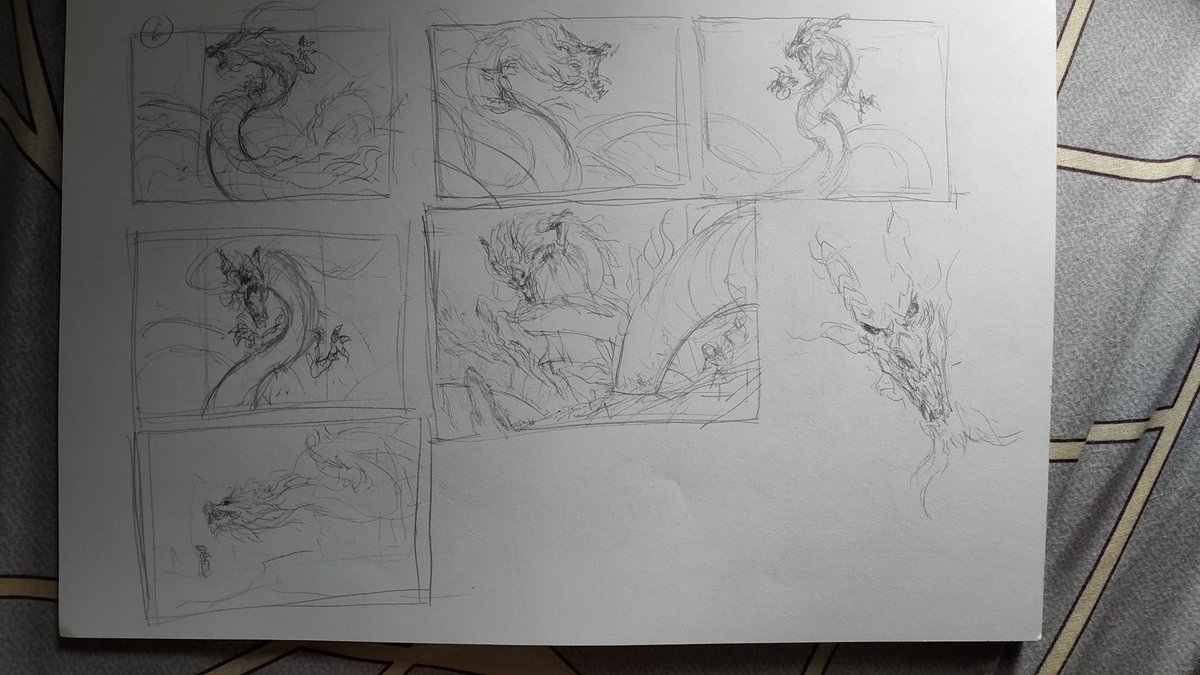 [THUMBNAILS] a lot of ideas rushed into my head when I saw the brief. So, I decided to pour it all into my sketchbook but I couldnt decide which ones look the best :DI tried to show off his long ass figure in all of my sketches.