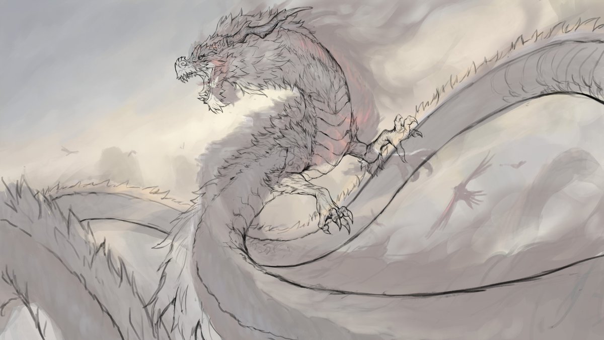 [TIGHT SKETCH] before going in to the rendering process, I want to make a tight sketch first because splash art size is so big and kinda overwhelming, so i wanted to make sure i know what I was doing. I did the tight sketch but I feel the foreshortening wasnt right-