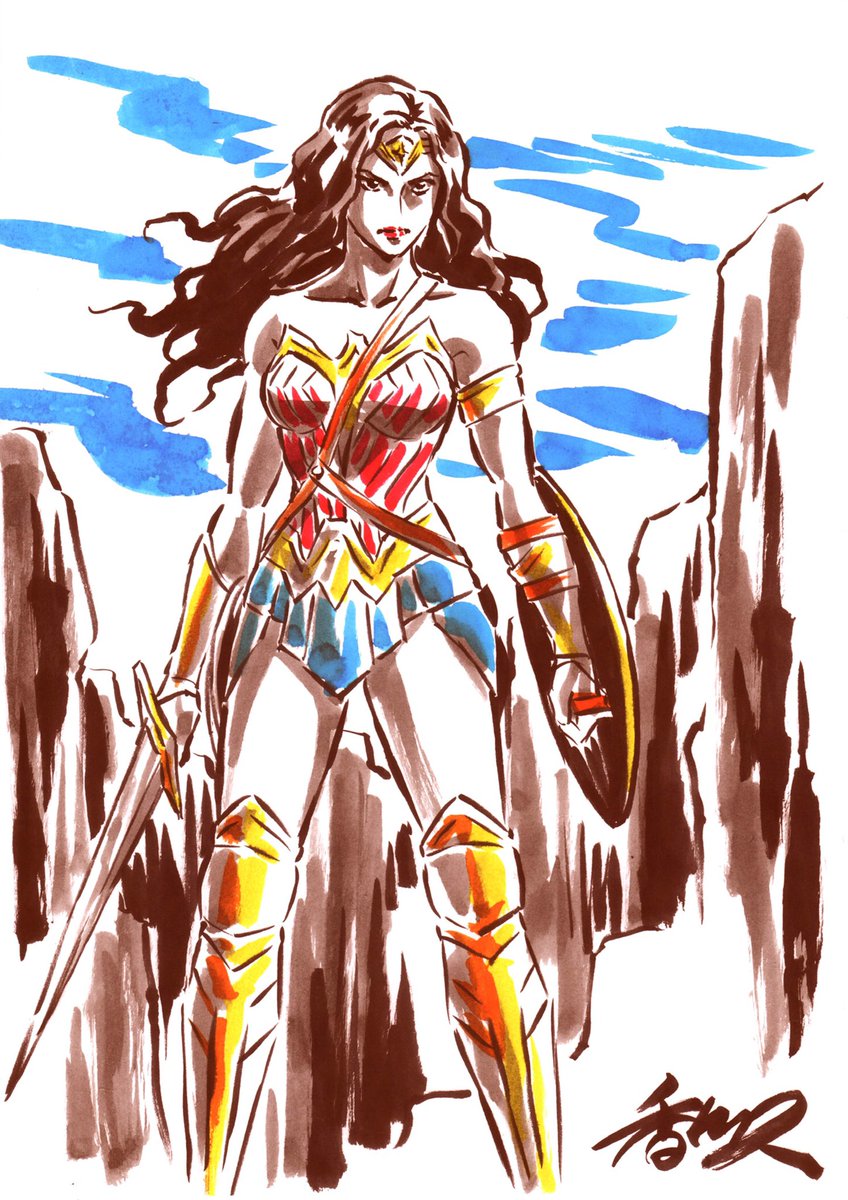 「ワンダーウーマン1984観た記念!…の過去絵?
やっぱガル・ガドット良いな〜? 」|香川久 Hisashi Kagawaのイラスト