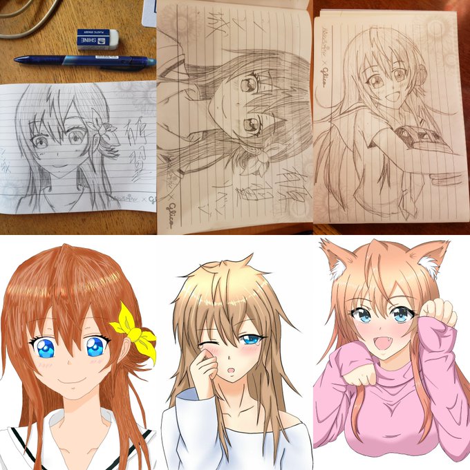 お絵かきはじめて1年5ヵ月
落書きやワンドロぬいた翼歴史ですw
翼は推しなので一番描いてますね
翼の絵の歴史は私の絵の歴史です
バランスがとれない、影って何意味がわからない!?シワって異次元……私に描けるはずがない!!
壁にぶつかり続けてますw
ただもっと可愛く描きたい
それだけです 