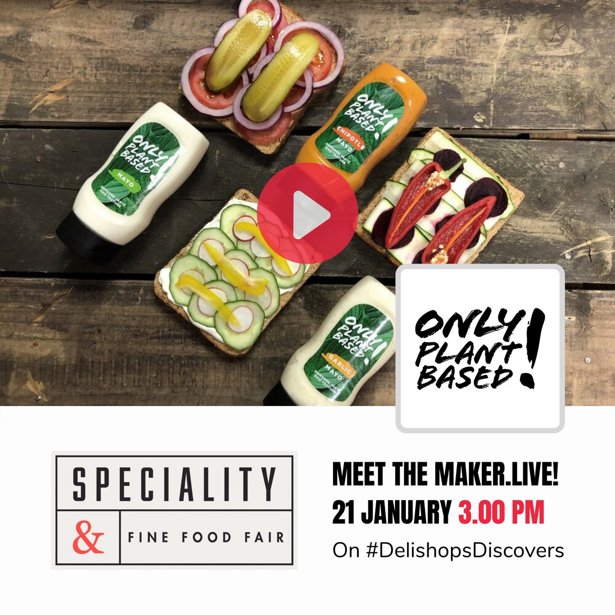 CharlieT_Cheese's tweet photo. @OnlyPlantBased have a range that takes any dish to the next level. Find out more at our 'Meet the Maker' live event. Register to watch live and join our virtual showrooms to get a taste for these delicious products https://t.co/AxcwpBE95R
#MeetTheMaker #DelishopsDiscovers https://t.co/Qapu6tp2BD