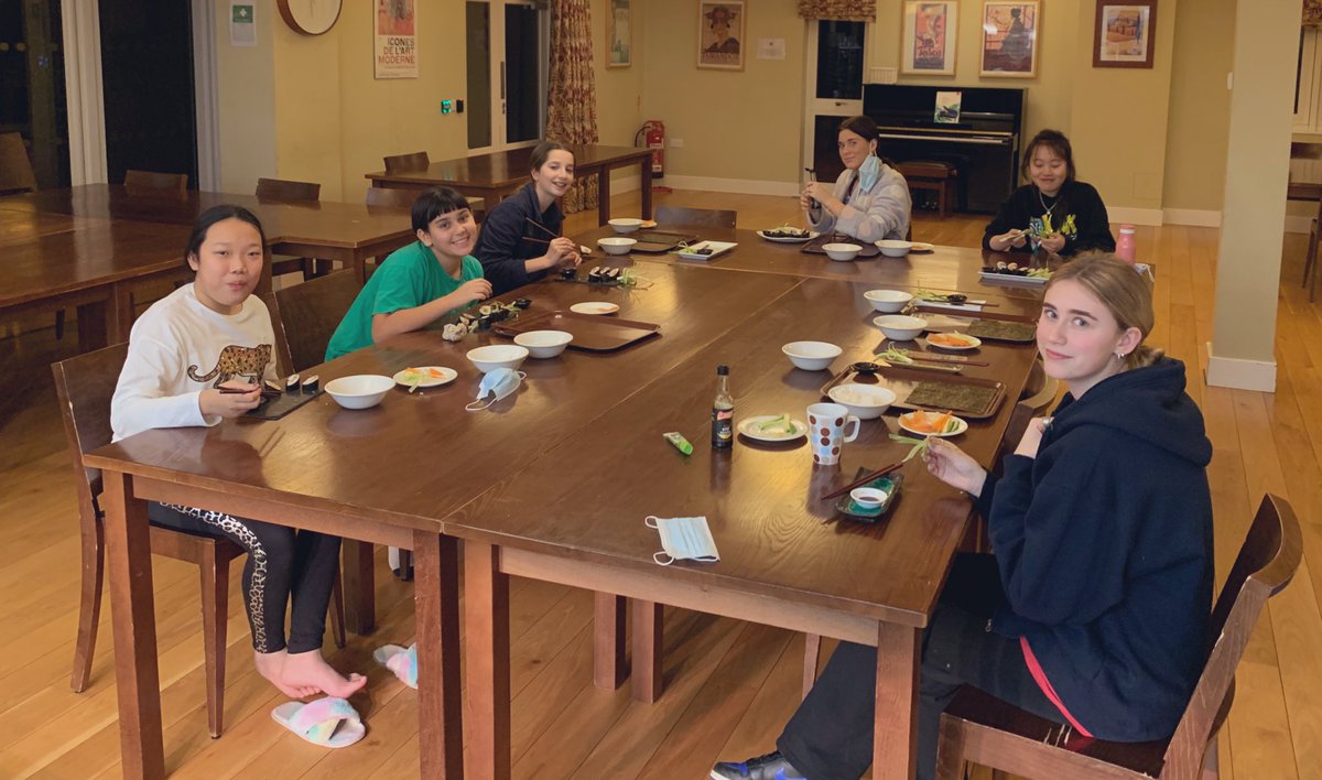 Just an average Saturday afternoon in <a href="/SG_AWest/">Sherborne Girls Aldhelmsted West</a> spent making Sushi with our wonderful chef Pete! 🍱👩‍🍳#SherborneGirlsCommunity #sushisaturdays
