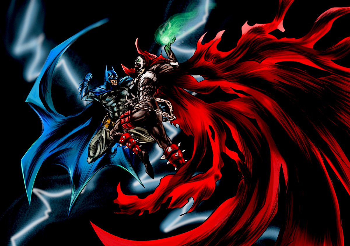 タ ナカ Batmanvs Spawn Spawn Batman Illustration イラスト T Co Cautbadi8a Twitter