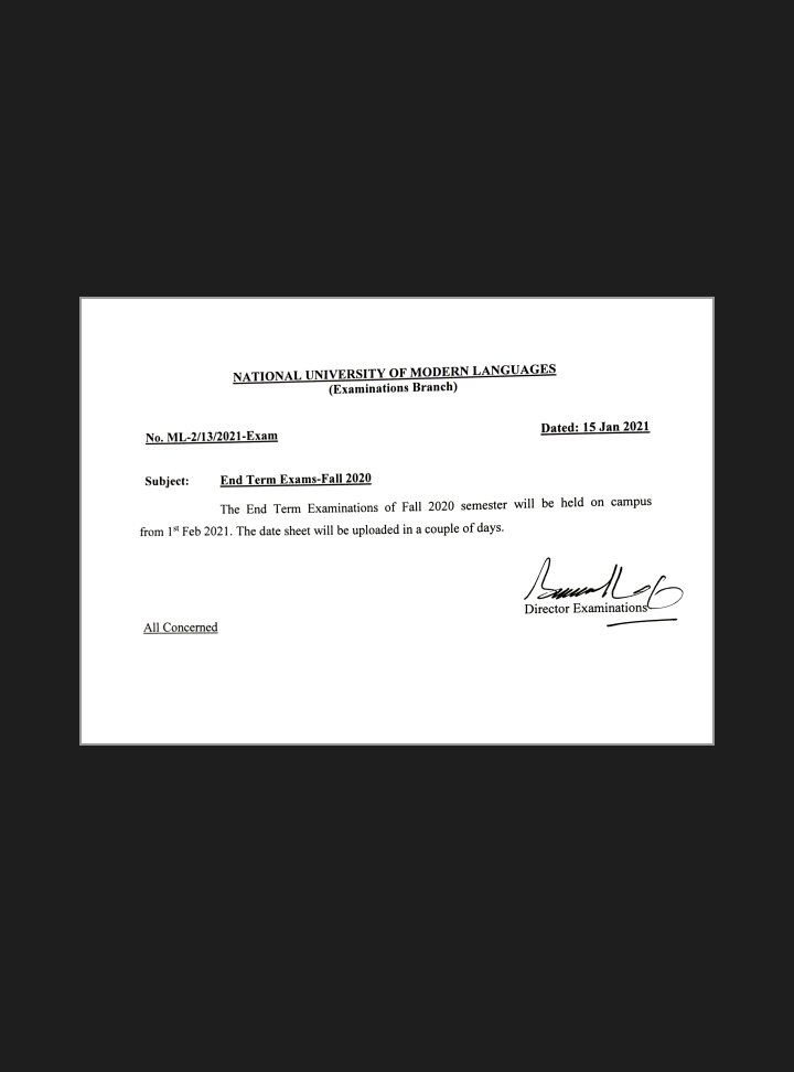 Sulmansiddiqui's tweet photo. Dear @numlofficial1 - This is totally injustice. @hamzashafqaat @Shafqat_Mahmood #StudentsWantOnlineExams https://t.co/gUuspbDA6S