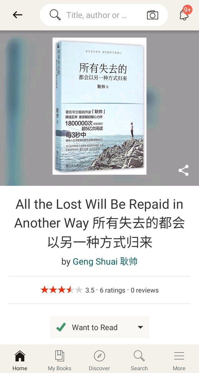 All the Lost Things will be Back in Another Way (All the Lost Will Be Repaid in Another Way) by Geng ShuaiChinese edition