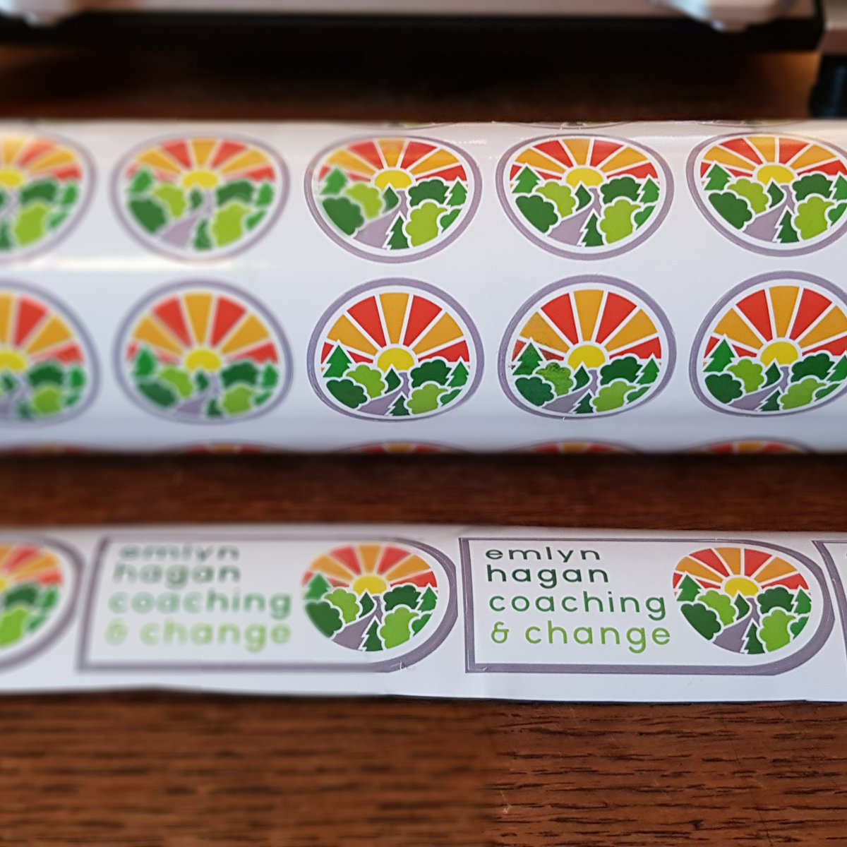 EmlynHagan's tweet photo. I had some stickers made, I don't really know what I'll use them for #branding #coaching #coachinginnature #personalchange https://t.co/A5Txv15SIz