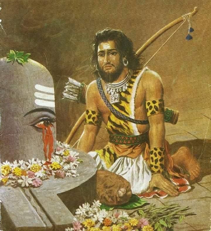 He noticed that there was blood oozing from the Lord’s left eye. He ran to collected herbs and applied them to the eye but the blood continued to flow. Finally, he decided that the only way he could solve the problem was by offering the Lord his own eye.