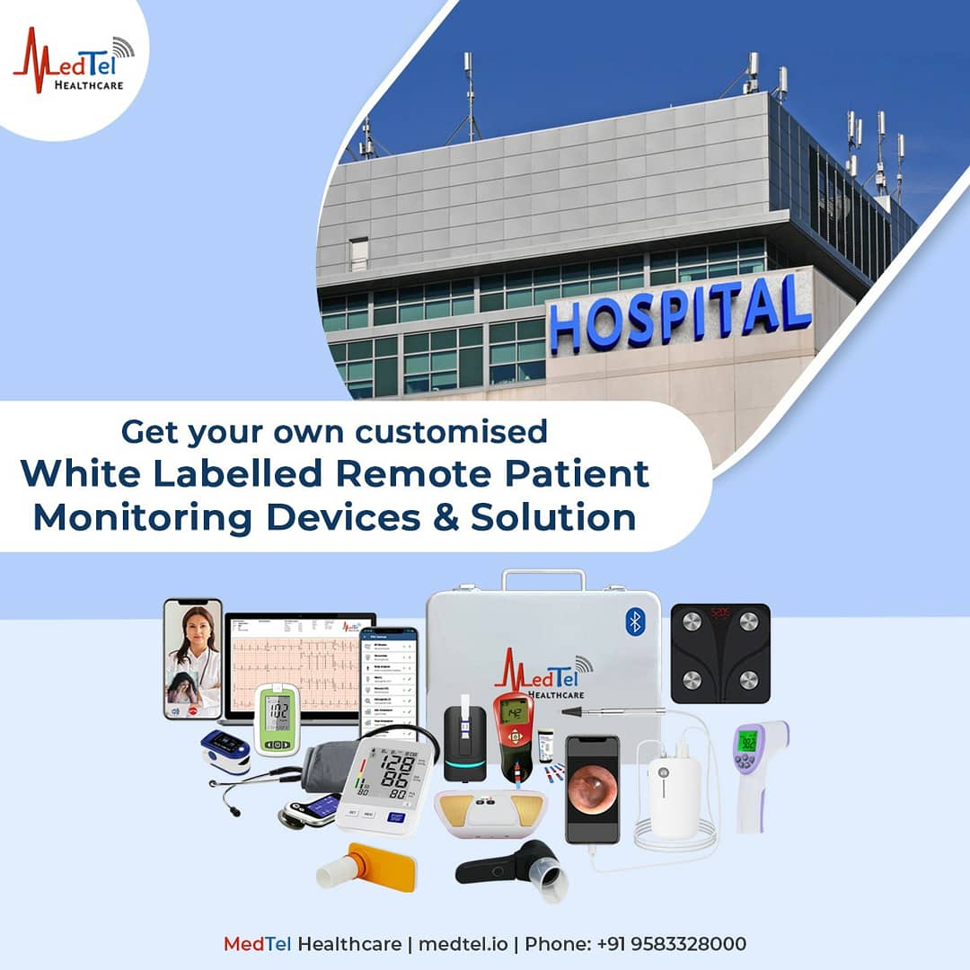 MedTel_Health's tweet photo. MedTel offers white labelled Remote Patient Monitoring devices &amp; solutions, for hospitals, polyclinics, doctors &amp; their patients.

#medtelhealthcare
#medtel #digitalhealth #medtelcorporate #corporatehealth #ayushmanbharat #smarthealthcare  #connectedcare #remotepatientmonitoring https://t.co/nJsE52Y8uH