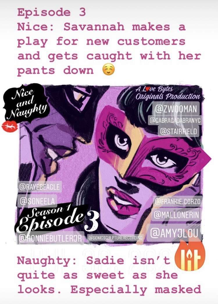 LoveBytesOrig's tweet photo. Soft release is happening! Weβre so excited for the world to hear NICE AND NAUGHTY, a series w romance, erotica, AND recipes π§ Audible Scribd Kobo GooglePlay Chirp Appleβ¨Add #HeartHeatNHumor to your day with this hot cast! Artwork by Luis Cortorreal (on Insta as STAIRFIELD)π₯ https://t.co/6fmJovSqVy