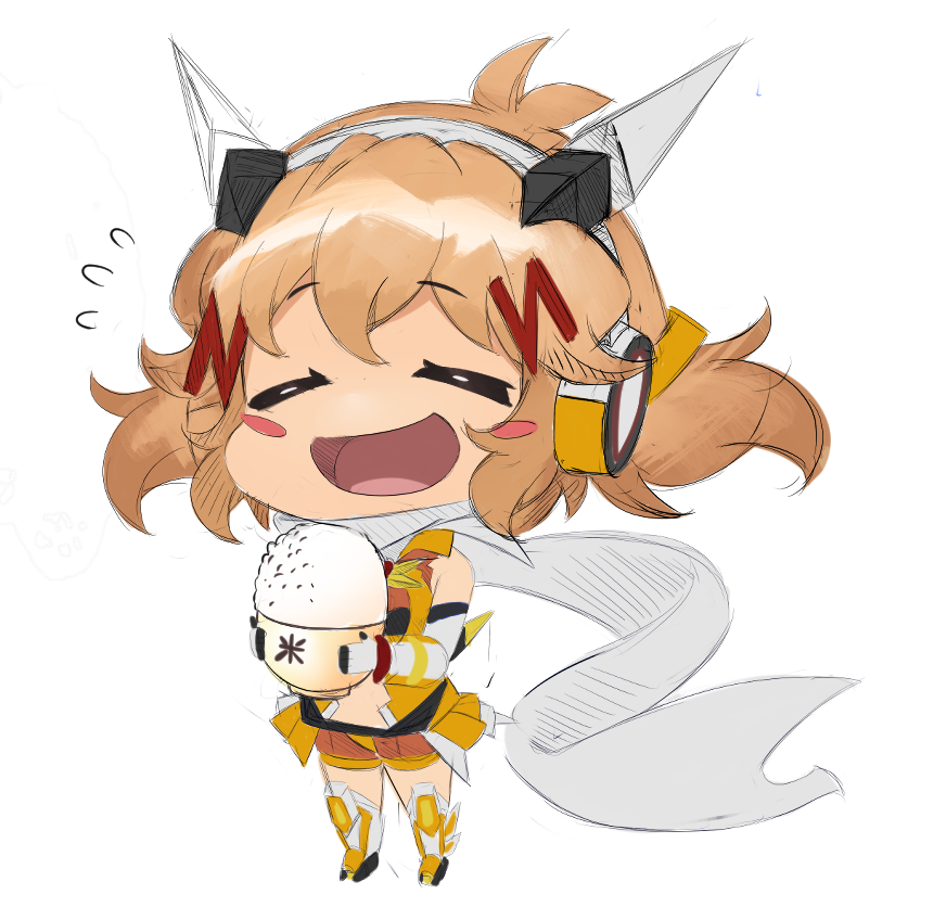 立花響 「毎日お絵かき1194日目 
ゴハン!アンド!ゴハン!
#シンフォギア 」|にゃんまる@毎日お絵かき６年目のイラスト
