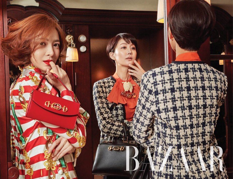 these iconic shots of yum jung ah and yoon se ah from bazaar magazine