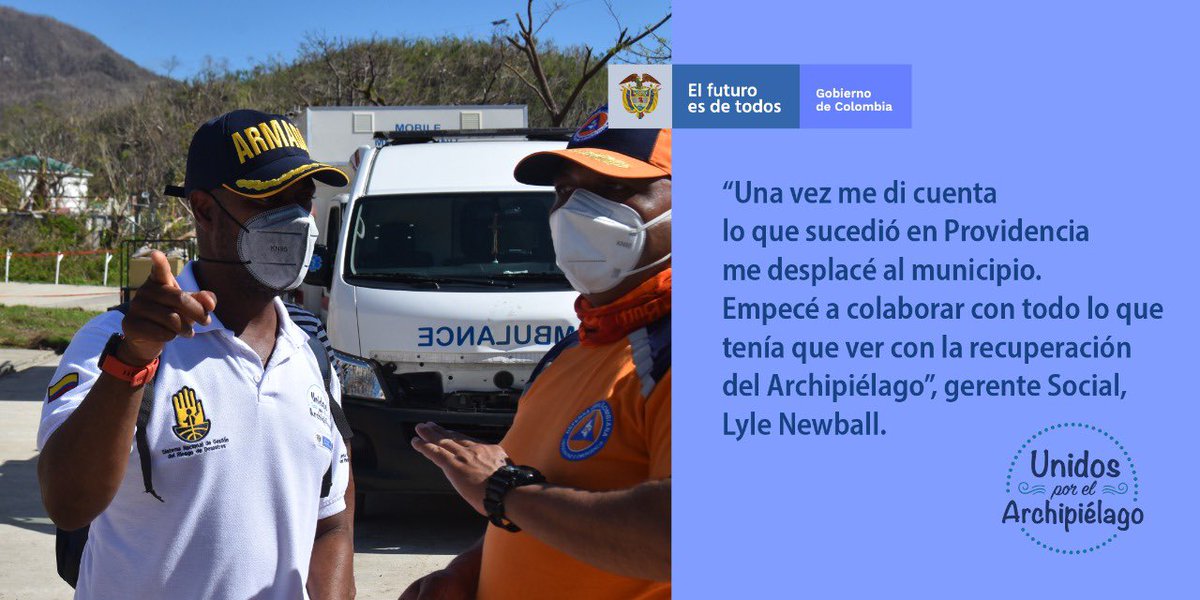 UNGRD's tweet photo. El gerente Social para la Reconstrucción del Archipiélago, @LyleNewball ha realizado un trabajo en beneficio de la comunidad con actividades de utilidad como las mesas de concertación para los diferentes desafíos en la operación y la reconstrucción de #LaDivinaProvidencia. https://t.co/CTAz65fUvz