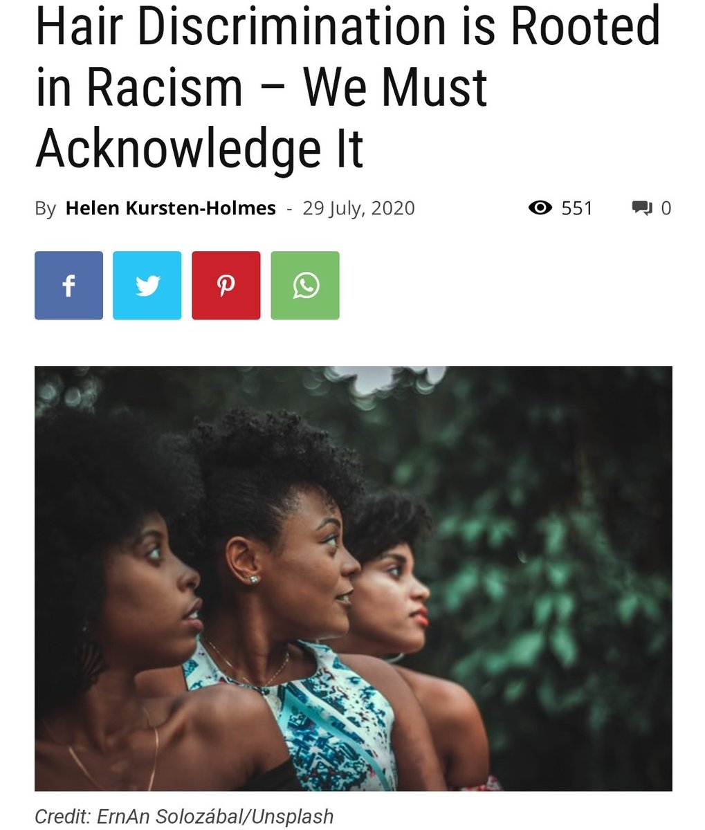 Whilst today there are no laws (in the UK) to wrap/cover our hair, we're forced to conceal/tame/trim our hair in ways which reinforce Tignon laws. Our hair is a threat to the social order, to white standards of beauty and is a sign of our freedom & expression.