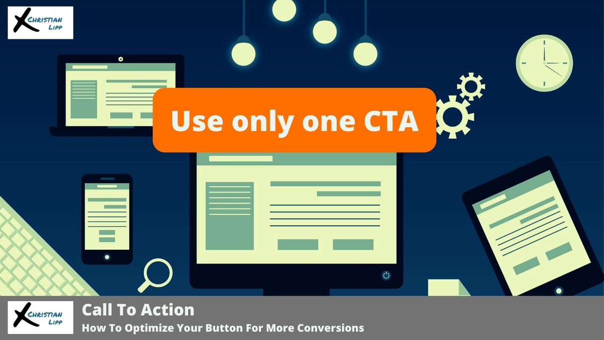  Visitors need guidance and they should never NOT know what to do Use only one CTA1 goal per landingpage.Need two CTAs? Your secondary button should differentiate to put your primary CTA in focusRemember the Ghost button? You can use this for your secondary CTA