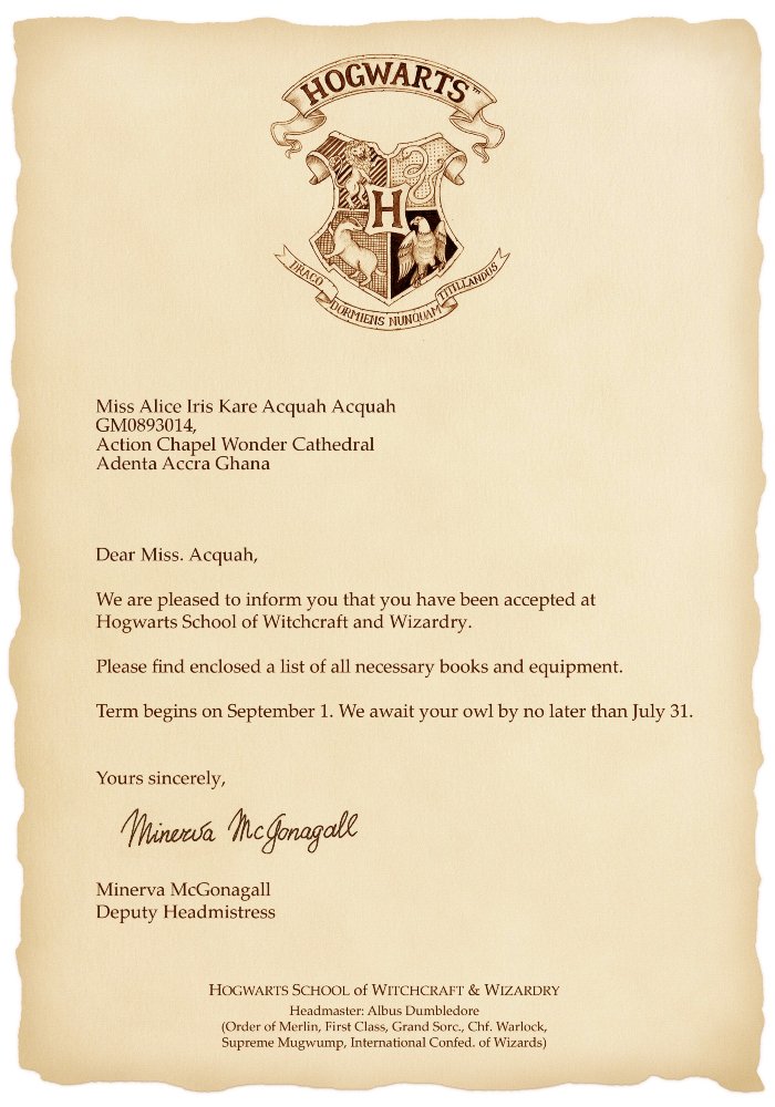 Look who got her Hogwarts Letter😍😍