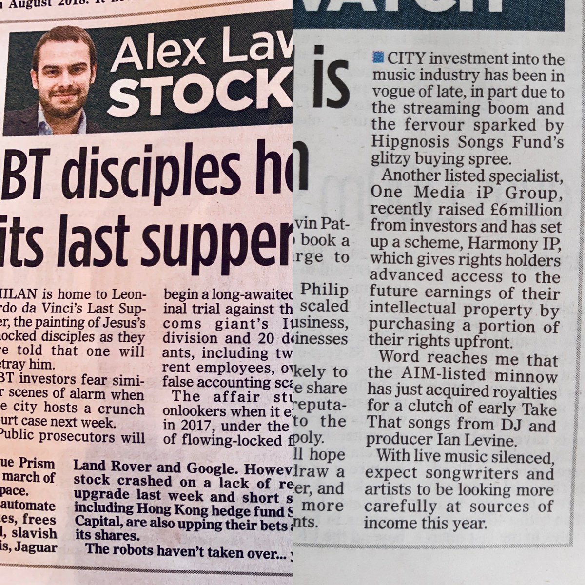 MichaelInfante4's tweet photo. Today’s #MailonSunday.  Thanks #alexlawson #onemediaip #onetowatch of course I know that! Harmony IP our music asset release initiative https://t.co/YqAYWIAp42 https://t.co/m39BuPpqJU