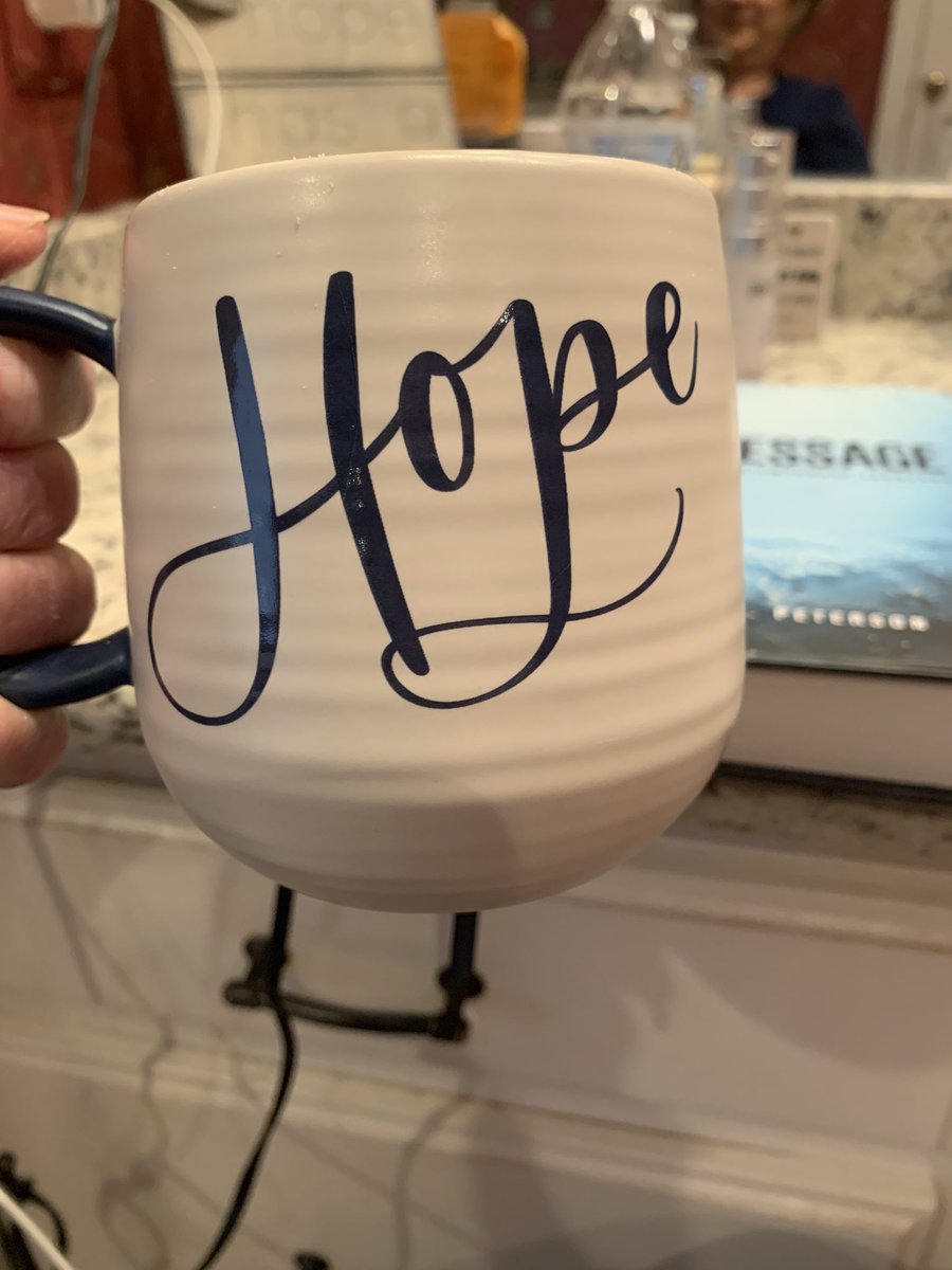 beverlyross's tweet photo. Sweet beginnings. Favorite mug. Next to  four of the ones who hold my heart. AND remembering it is Resurrection Day. The tomb is EMPTY! One day, friends.... One day. Glory!!! And that is my Why!
#PeacefulWarrior
#HopeJoyPeace
#Gratitude
#Celebrate
#Brave
#UntilWeGetThere https://t.co/kJufA7foiE