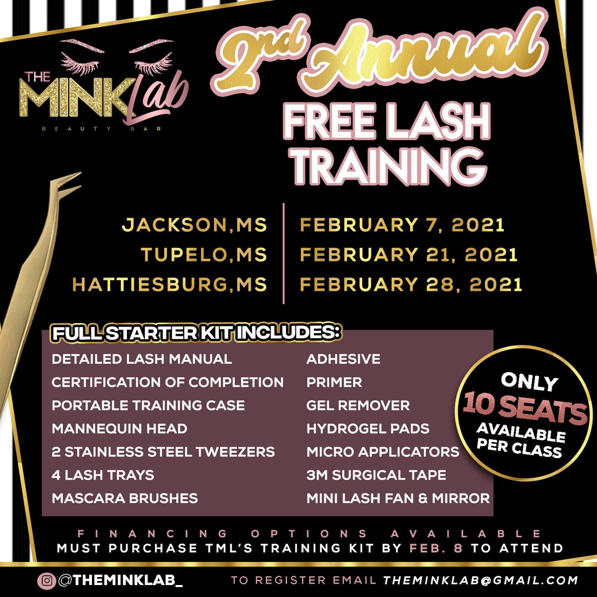 sbthedoll_'s tweet photo. dear universe, 

Let’s make @theminklab_ Free Lash Training a sold out event. 🤞🏾💗 https://t.co/IKbB46LcLt